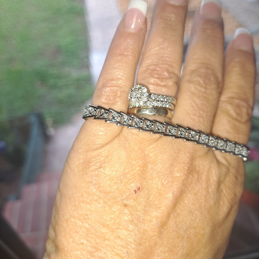 Diamond sterling silver bracelet